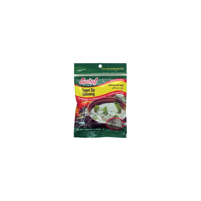 Sadaf Yogurt Cucumber (Mast-o-Khiyar) Dip Mix Seasoning 1 ounce (Pack