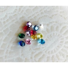 Birthstones 5mm round beautiful bling Glass CZ Floating Charm For Memory Locket