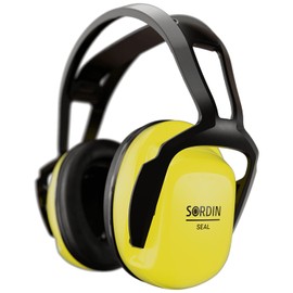 Sordin Seal Capsule Ear Protection - Earmuffs with 30 dB SNR - Passive Ear Defenders for Work, light yellow
