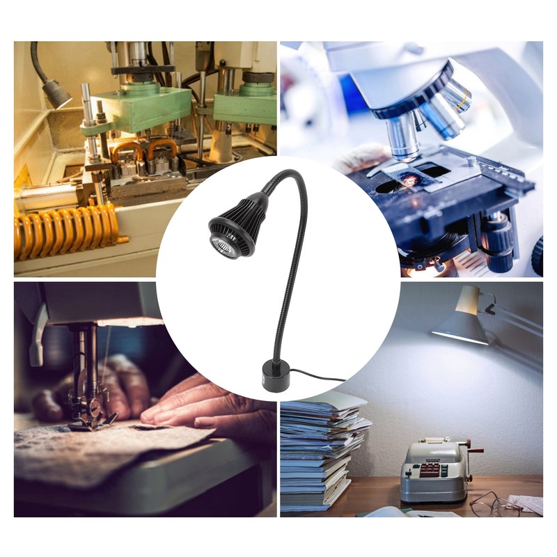 7W LED Machine Work Lamp with Magnetic Base Aluminum Gooseneck