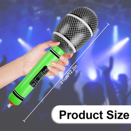 4Pcs Inflatable Microphone for Kids Adults, Jagowa Pretend Play Microphone Toys Musical Instrument Party Supplies Gifts (4 Colors)