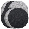 Border Stitching Round Dual-Color Felt Reversible Placemat (Black/Gray), Set of