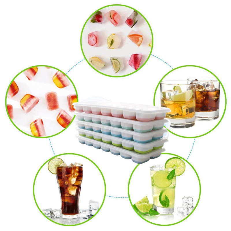 Ice Cube Tray 6 Packs, Silicone ice Cube Tray With