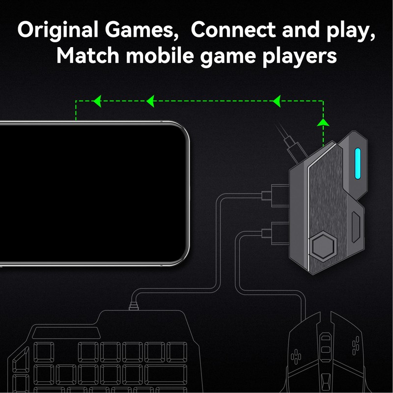 Keyboard and Mouse Converter Bluetooth 5.0 Plug and Play Mobile