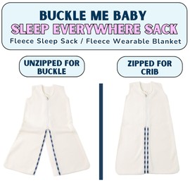 Buckle Me Baby Coats Sleep Sack | Car Seat Blanket | Car Seat to Crib Baby Wearable Blanket for Easy Transitions from Stroller, High Chair or Any 5 Point Harness | 4-8 Months Fleece Cream Blankie