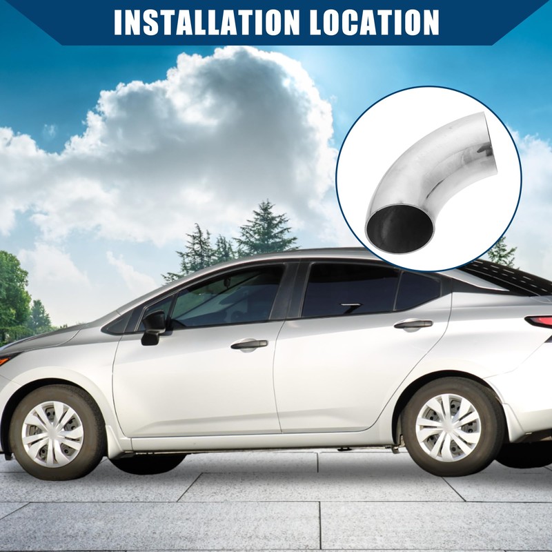 Hihaha OD 2 Inch 90 Degree Exhaust Elbow Pipe SS304