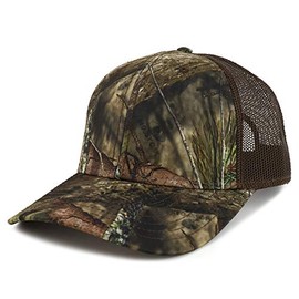 Armycrew Hunting Camouflage Outdoor Structured Trucker Mesh Cap - Break Up Dk Brown