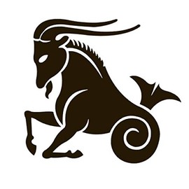 Capricorn Zodiac Vinyl Sticker Decals (Pack of 2) for Car Bumper Window Laptop Tablet Phone (3" x 2.8", Black)