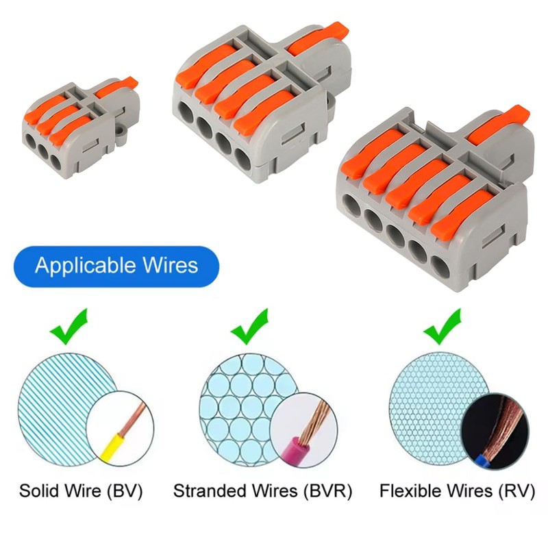 Teansic 10PCS 1 in 5 Out Splicing Lever Wire Connectors,Nylon