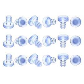 100 Pieces Glass Table Top Bumpers Soft Stem Bumper Anti Collision Embedded Rubber Bumpers Cabinet Door Bumpers for Patio Table Glass Table Top, Fits 3/16 Inch Holes