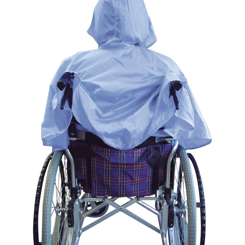 エンゼル 車いす用レインコート ケアーレイン ブルー