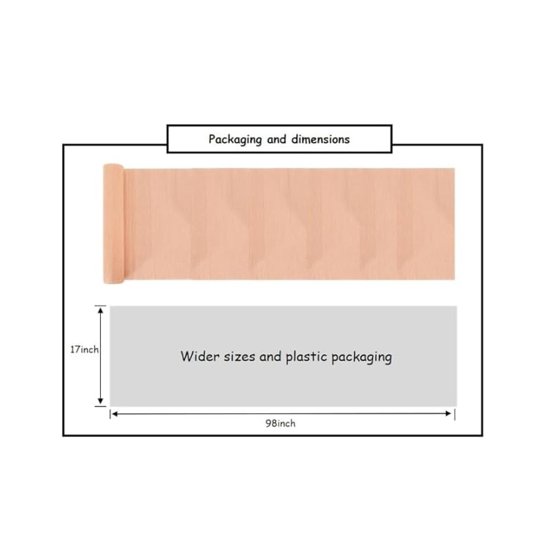 Crepe Paper Roll 8.2ft Long 17 Inch Wide for Wedding