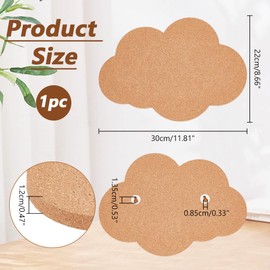 NBEADS Cork Pin Board, Cloud Cork Brooch Board, 1.2 cm Thick Pin Board, Wooden Bulletin Display Board, Wall Mounted Cork Board for Brooch Pin Storage, Office, Home Decor, 30 x 22 cm