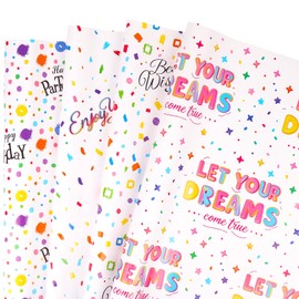 Birthday Wrapping Paper, 8 Sheets Multicolor Party Gift Wrap 50X70CM Rainbow Spot Kraft Paper for Women Kids Girls Party Baby Shower(Birthday)