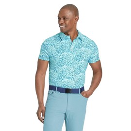 All in Motion Men's Supima Cotton Printed Polo Shirt - (as1, Alpha, s, Regular, Regular, Light Blue)