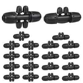 Wzzy Gurden Pack of 20 1/2 Inch to 1/4 Inch Drip Irrigation Kits for 16 mm (10 Pieces Barbed Tea 4-Way + 10 Pieces Barbed Tea 6-Way)