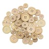 50 Elegant Premium Wooden Buttons, Round Wooden Buttons, Natural in