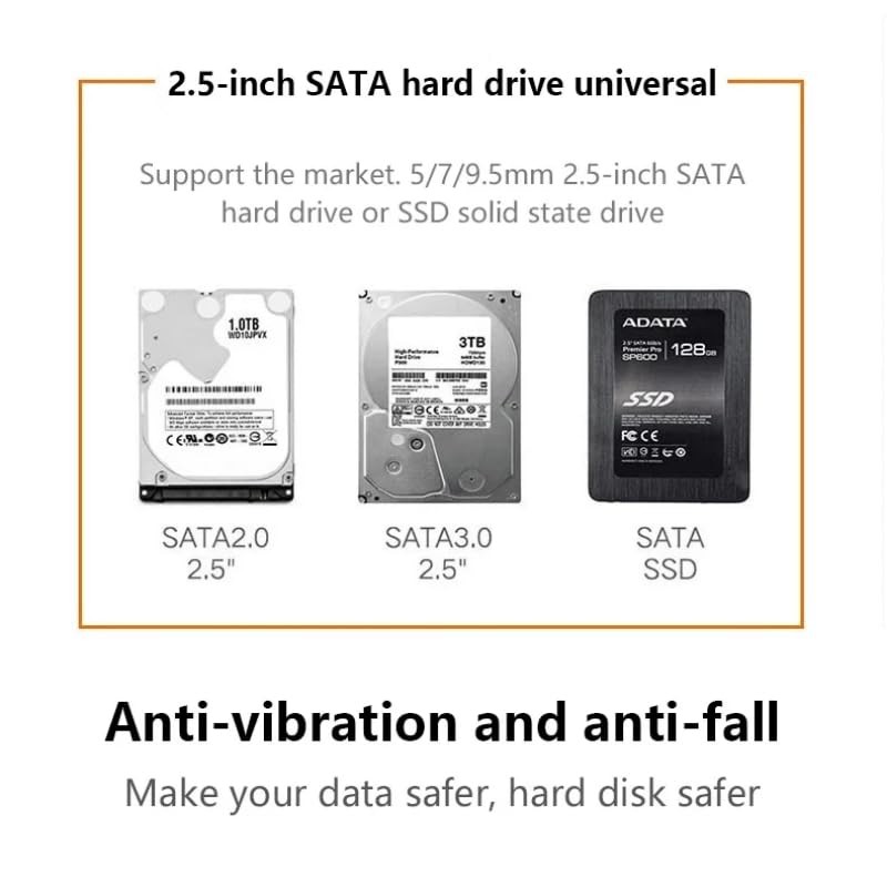 2.5 Inch External Hard Drive Enclosure USB C 3.0 Hard