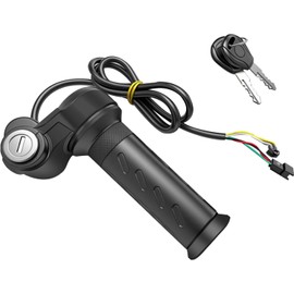 Full Twist Throttle for Ridstar Q20, 3-Pin Ebike Twist Throttle Grip for Ridstar Q20/Q20Lite/Q20Pro/H20/H26Pro/H20 Waterproof with 2 Keys for Electric Bicycle