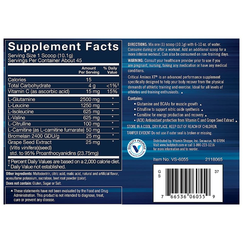 BODYTECH Critical Aminos XT Intra/Post Workout Powder - Supports Muscle
