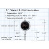 Shars 1 Inch High Precision Dial Indicator, Black Face, .001"