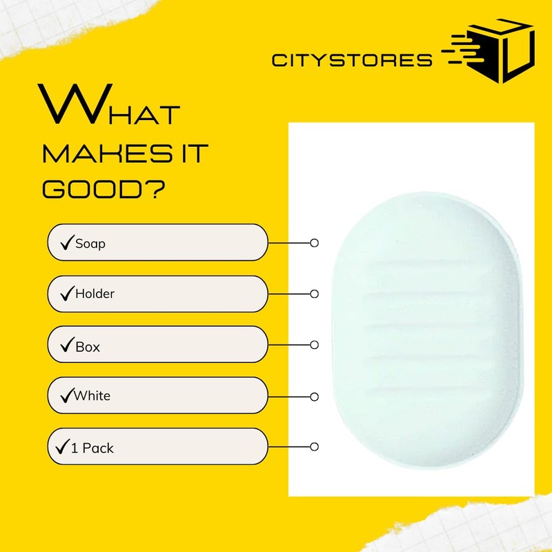 Citystores® CA Soap Holder Box White Plastic Soap Dish For