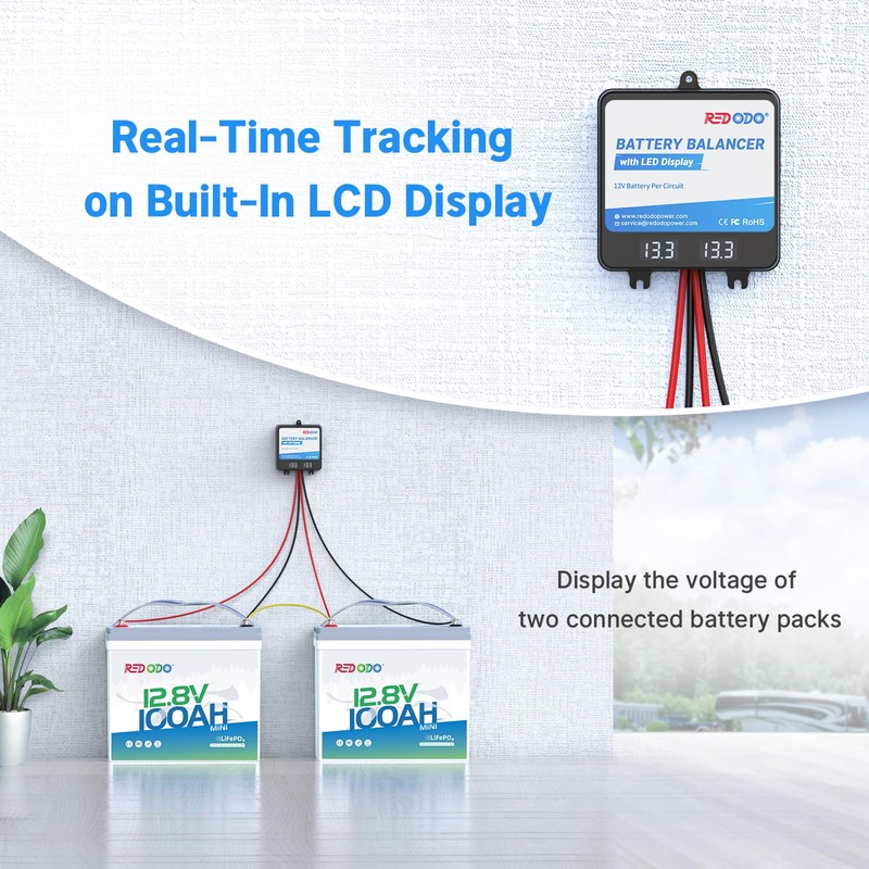 Redodo Battery Balancer 24V(2 * 12V) Battery Equalizer with LED