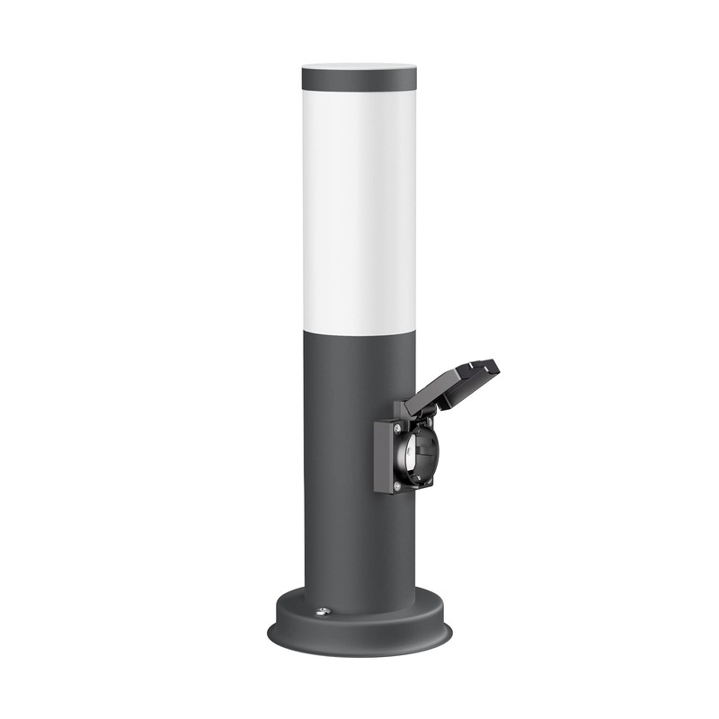 ledscom.de Poru Bollard Light with Socket for Outdoor Use, Anthracite,
