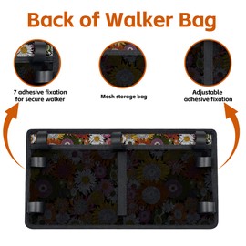 Walker Bag with Cup Holder for Folding Walkers Rollator Water Resistant Organizer Carry Storage Pouch Walker Accessories Bag for Seniors, Elderly, Handicap Detachable Walkers Basket with Big Capacity