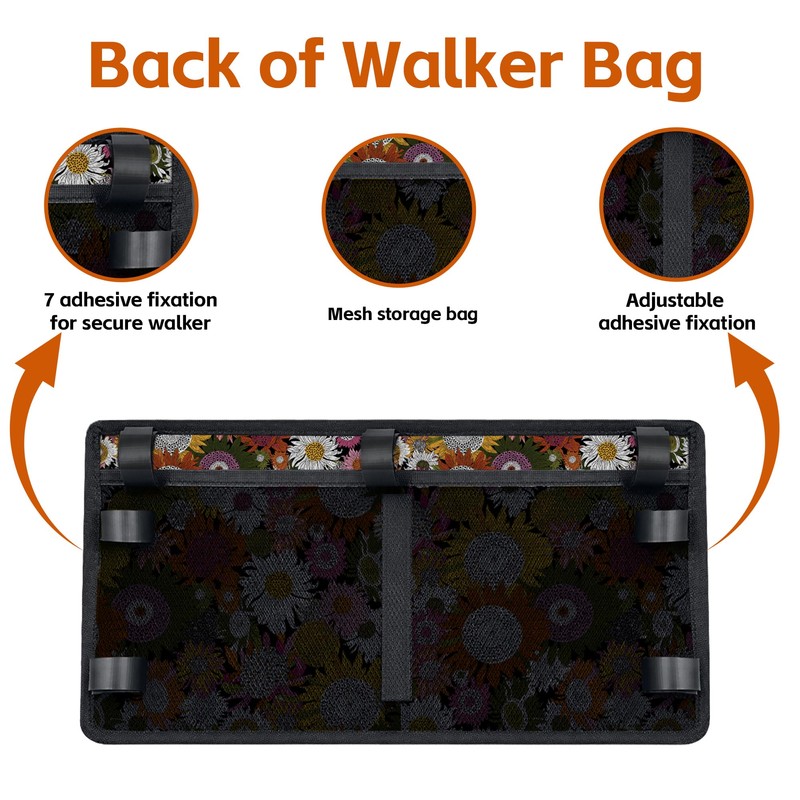 Walker Bag with Cup Holder for Folding Walkers Rollator Water