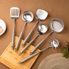 FJNATINH 6-Pieces 304 Stainless Steel Wok Spatula Set,Cooking Utensil Set,Soup