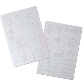 1pc White Tiny Tattoo Practice Skin Double Sided Silicone Tattoo Training Pads Feature over 50 Different Stencil Designs for Tattoo Practice DuBeauty
