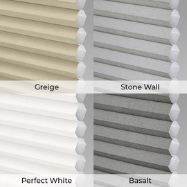 SelectBlinds Cellular Shades | No-Drill Toolless | Honeycomb Blinds for Windows Cordless Light Filtering, Fabric, White (Sample Kit, Sample Kit)
