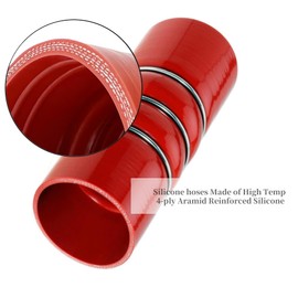 Silicone CAC Charge Air Cooler Hump Hose Boot Set 3" x 6" Heavy Duty Intercooler Hoses Boot Kit with stainless steel T Bolt Clamp, Air Intake and Intercooler Hose Kit,2PCS (Red)