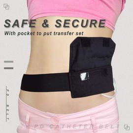 G-Tube Belt Feeding Tube Peg PD Cotton Covers Peritoneal Dialysis Catheter Supplies Abdominal Holder Accessories Adjustable for Secure Gastrostomy Line Women Men Black Medium(27-39 inch)