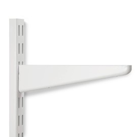 IRONWORX® Twin Slot Shelving Brackets (320mm, Pack of 2) | White Adjustable Wall Brackets for Shelves, Heavy Duty Steel for Premium Storage Solutions | for Home or Office Use | Sturdy Design