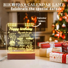 JIMEI Birthday Gifts for Women/Men/Her/Him/Mom/Dad Desk Lamp Table lamp 50th/30th/21st/40th/60th/18th Happy Birthdy Decorations for Girl Boy Best Friend led Room Decor