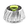 Voarge Stainless Steel Steamer Insert for Pot, with Anti-Hot Extendable Handle and Non-Slip Legs, Foldable Steamer Insert for Veggie Fish Seafood Cooking (Leaf Shape)