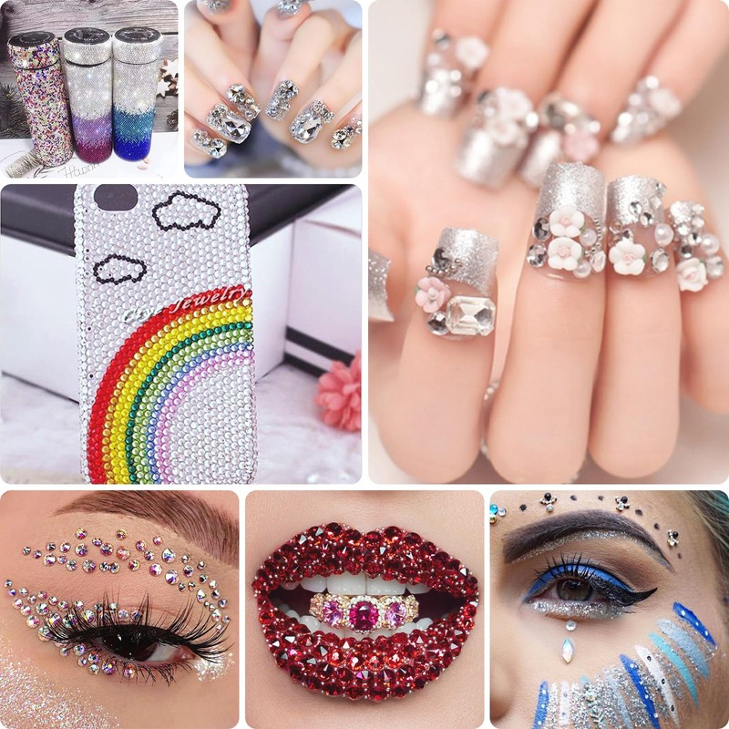 5600 pezzi di strass per nail art, 36 colori con