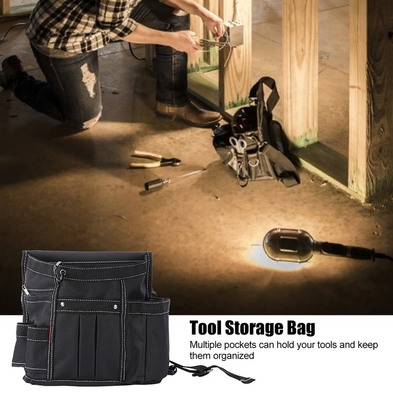 Multifunctional Tool Storage Bag Multi Pockets Adjustable Electrician Waist Bag