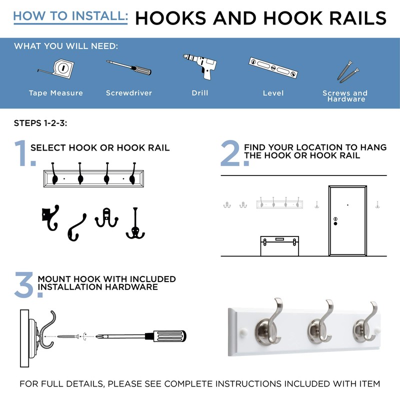 Franklin Brass Double Scroll (5-Pack) Coat and Hat Wall Hooks