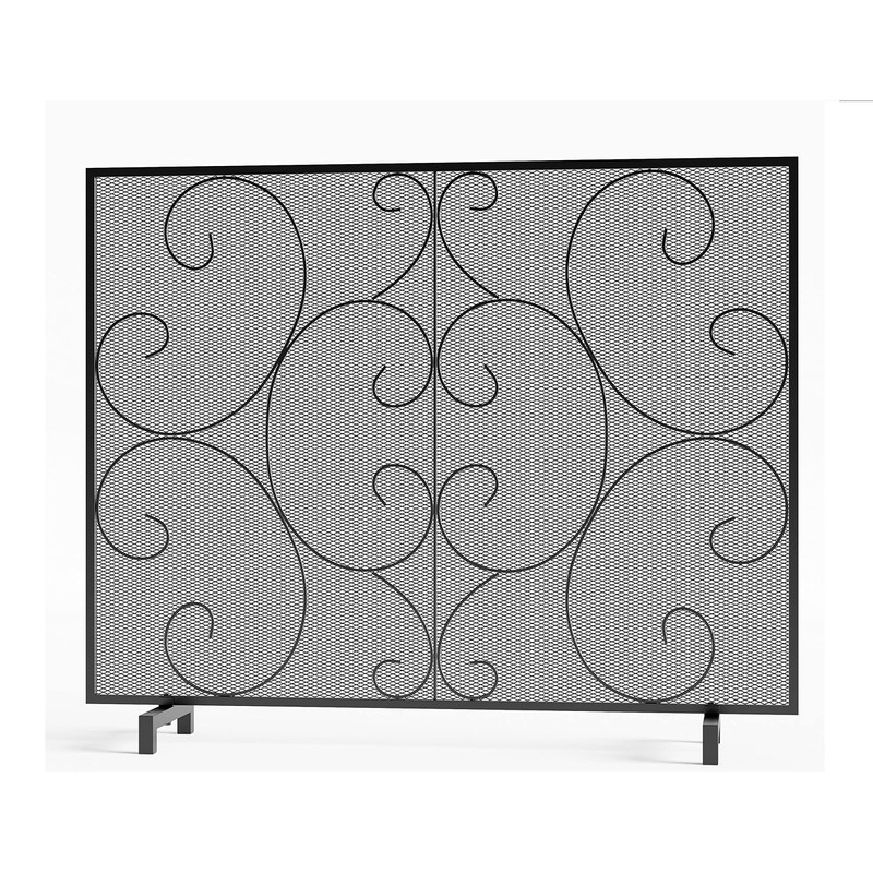 Kingson Single Panel Decorative Flat Fireplace Screen Cover Handcrafted Durable