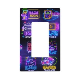 Games Funny Single Gang Rocker Light Switch Cover Plates Decorative Outlet Covers, 1 Gang Rocker Wall Plate