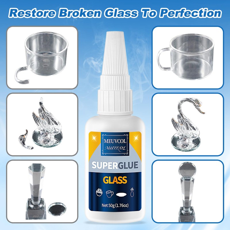Glass Glue, 100g Ultra Strong Clear, Waterproof & Fast Super