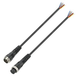 PATIKIL 7 Pin Electrical Connector 8 Inch / 20cm, 7 Core 24 AWG Male Female Connector Waterproof Outdoor LED Extension Cable for Motorcycle Car Truck Boat Strip Lights, Black