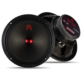 GRTSKY MX80P1 Loudspeaker 8 Inch Midrange 480 Watts 4 Ohms Red Dust Cap, Premium Quality Audio Door Speakers for Car or Truck Stereo Sound System, Black (2 Speakers)
