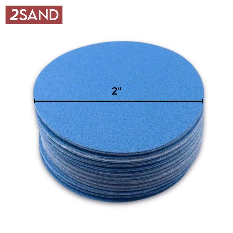 2SAND 2 inch Blue Film Backed Hook and Loop Sanding