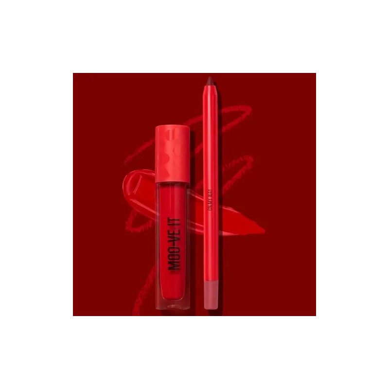 Kit Labial Mate Beauty Creations Availabilippy + Delineador Color Moo-ve
