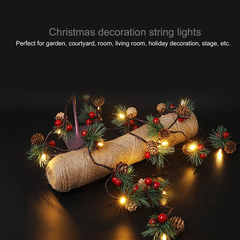 2m 20LED Christmas Pine Cones String Lights for Xmas Wreath