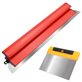Drywall Skimming Blade 24” + 6” Scraper Tool Set - Stainless Blade, Ergonomic Z Handle, Multi-Use Trowel Set - Ideal for Skim Coating, Tiling, Cement, Spackling, DIY Drywall Repair